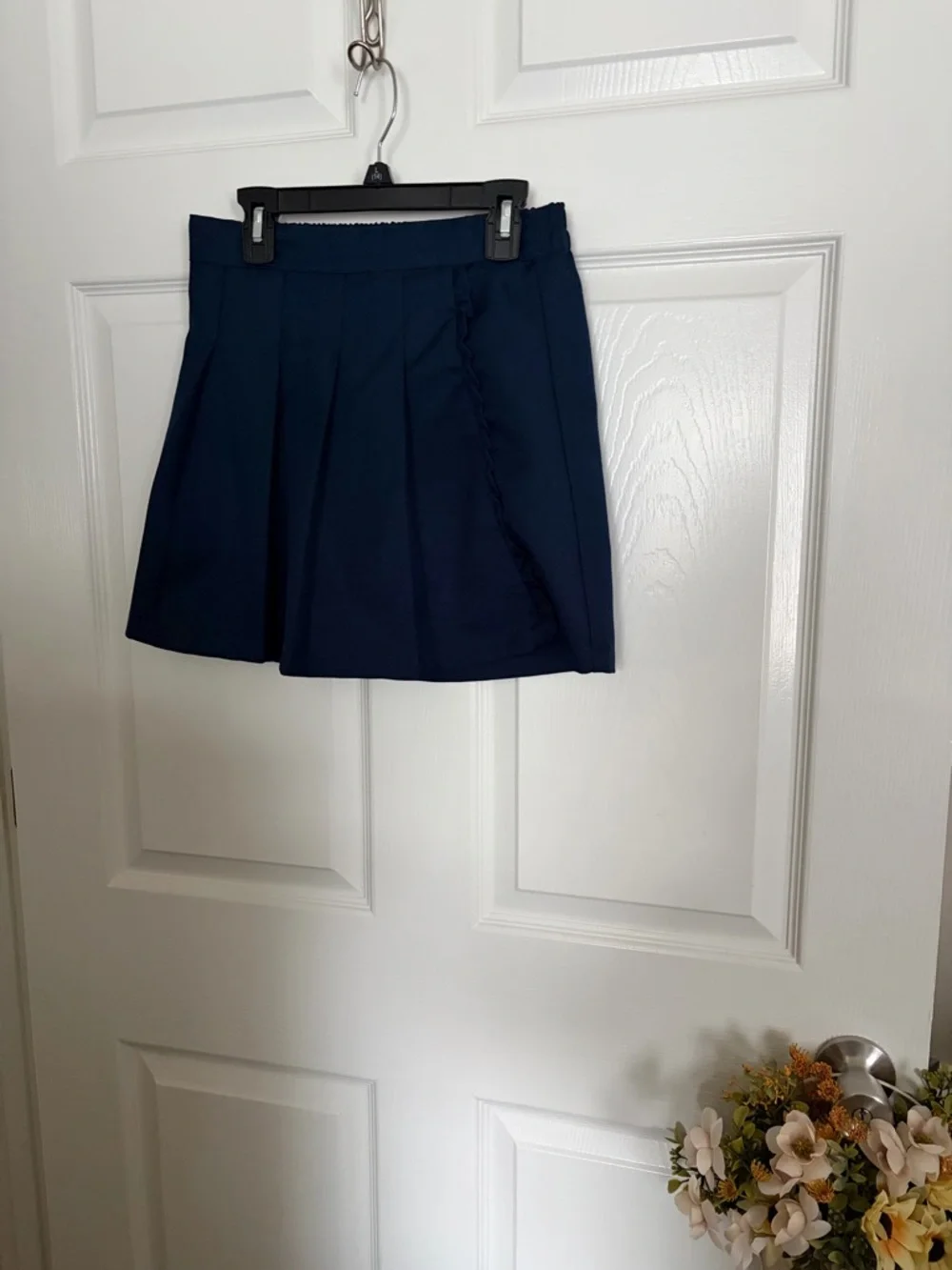 Navy Ruffled Mini Skirt - Picture 2 of 4